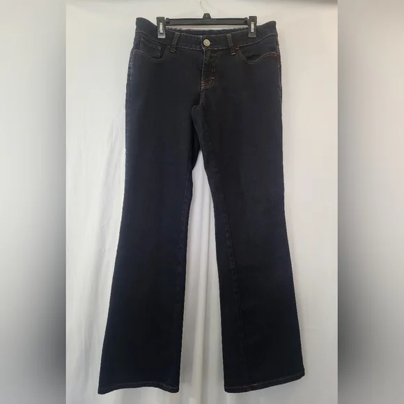 Banana Republic Curvy Fit Mid-Rise Bootcut Dark Wash Denim Blue Jeans size 31 - Picture 2 of 11